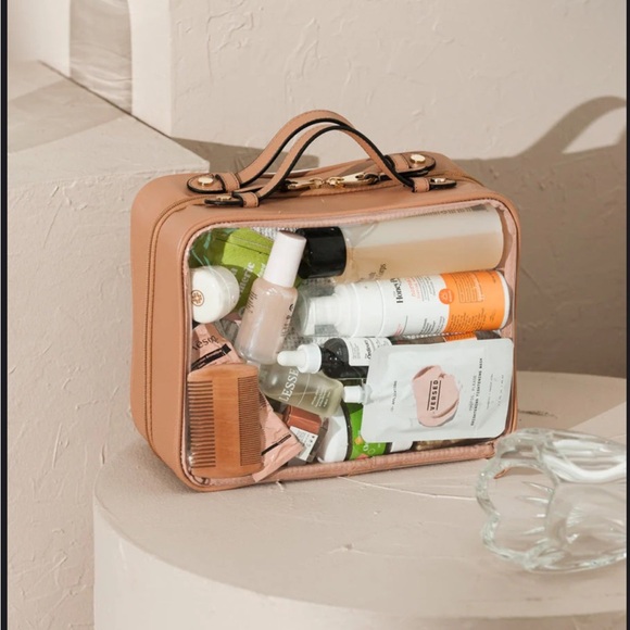 Calpak Transparent Cosmetic Case in Carmel 
11.25" x 9" x 5.75" - Picture 5 of 13